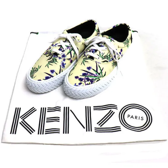 Kenzo KENZO K-SKATE LACE UP SNEAKERS Yellow 36 Canvas Shoes