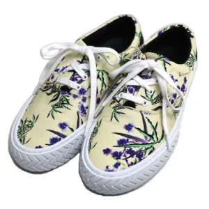 Kenzo KENZO K-SKATE LACE UP SNEAKERS Yellow 36 Canvas Shoes