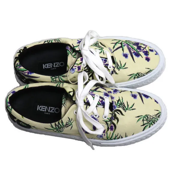 Kenzo KENZO K-SKATE LACE UP SNEAKERS Yellow 36 Canvas Shoes