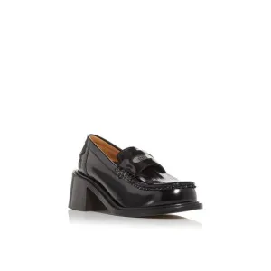 KENZO Womens Black Apron Notched Fringed Kiltie Slip On Loafers Shoes 6.5