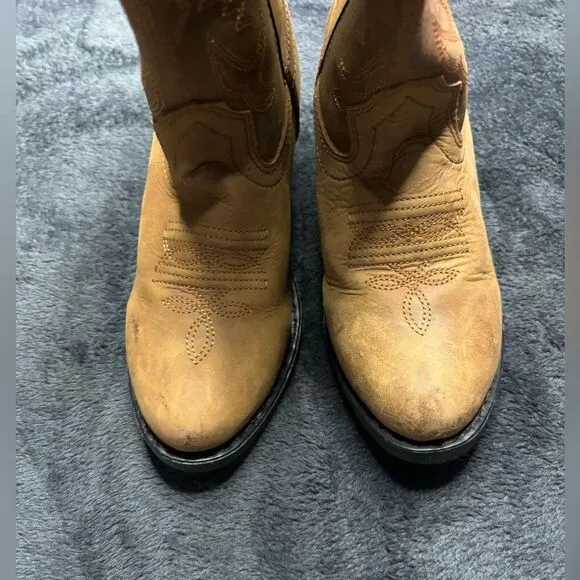 Kids Smoky Mountain Leather Cowboy Boots SZ 1 Western Classic Embroidered Brown