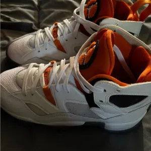 Kids White and Orange Athletic Shoes