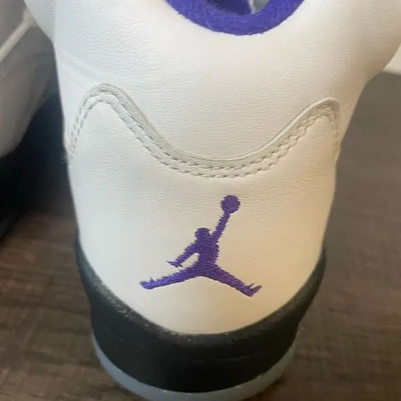 Kids White and Purple Jordan Shoes