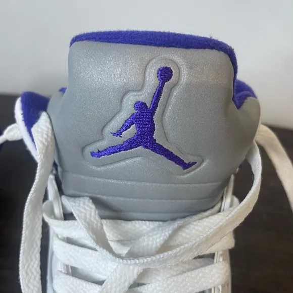 Kids White and Purple Jordan Shoes