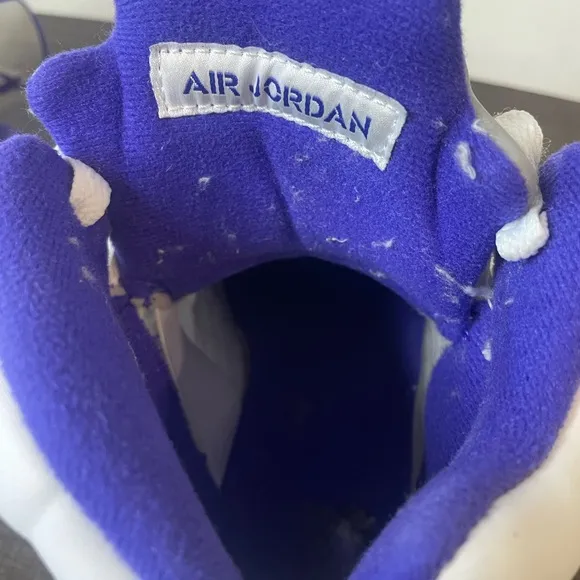 Kids White and Purple Jordan Shoes
