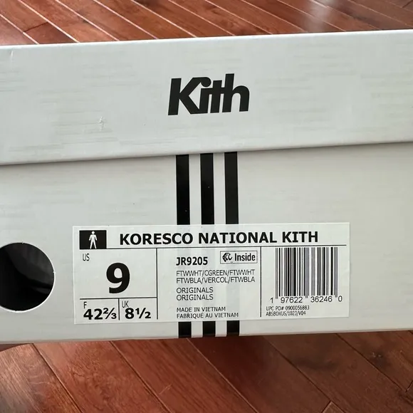 KITH Koresco National Adidas Men's White and Green Sneakers
