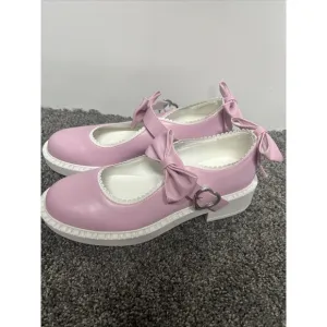 Koi Shoes Women's Size 8 Pink Leather Fairy Lace Doily Mary Janes Bow