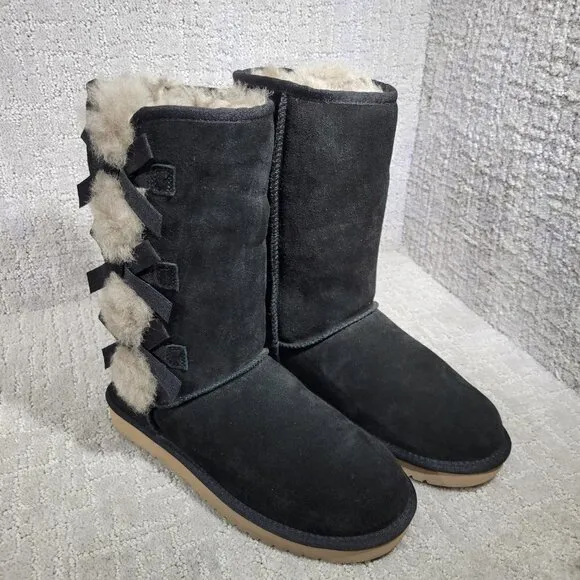 Koolabura by UGG Victoria Women's Size 8 US Black Suede Shearling Tall Boots