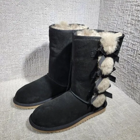 Koolabura by UGG Victoria Women's Size 8 US Black Suede Shearling Tall Boots
