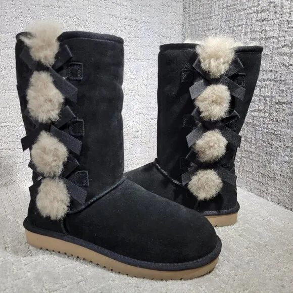Koolabura by UGG Victoria Women's Size 8 US Black Suede Shearling Tall Boots