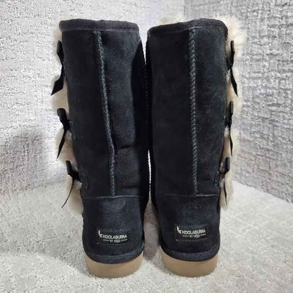 Koolabura by UGG Victoria Women's Size 8 US Black Suede Shearling Tall Boots
