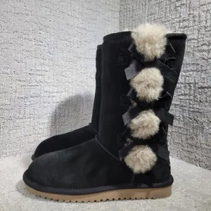 Koolabura by UGG Victoria Women's Size 8 US Black Suede Shearling Tall Boots