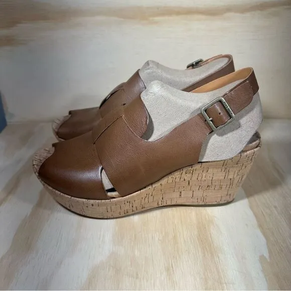 Kork Ease Alex Brown Leather Wedge Sandals Women’s Size 11 New in Box