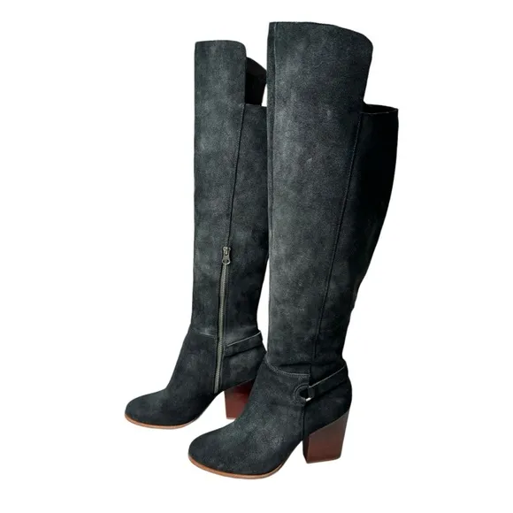 Kork-Ease Black Suede Pavan Over-the-Knee Boots 8