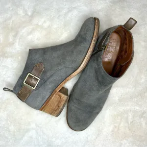 Kork-Ease Mesa Grey Suede &amp; Leather Buckle Ankle Boots 8.5