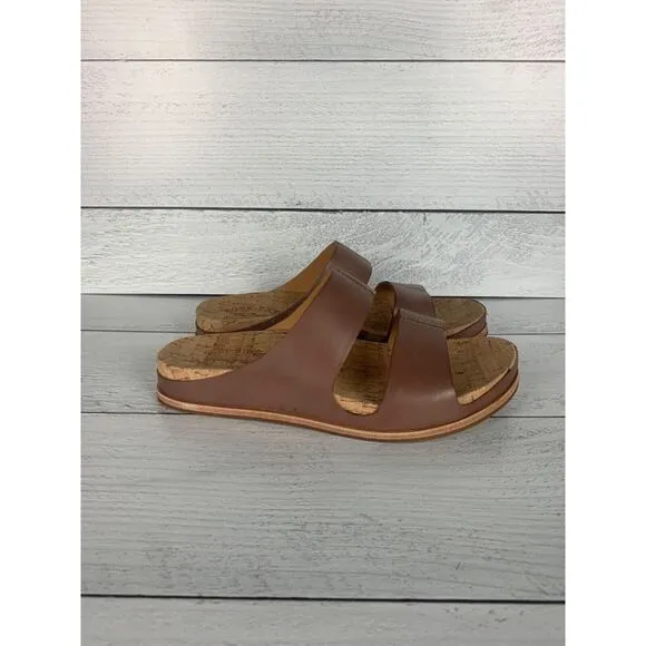 Kork-Ease Women's Size 6 Tutsi Brown Dual Band Leather Slip On Sandal NEW In Box