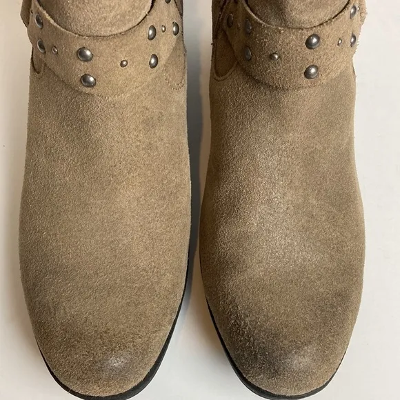 Korks by Kork-Ease Ankle Boots 8 Moto Cassandra Suede Leather Western Harness