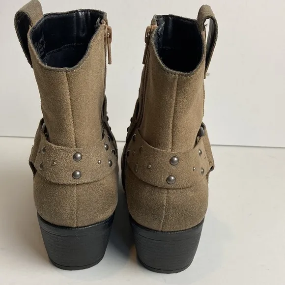 Korks by Kork-Ease Ankle Boots 8 Moto Cassandra Suede Leather Western Harness