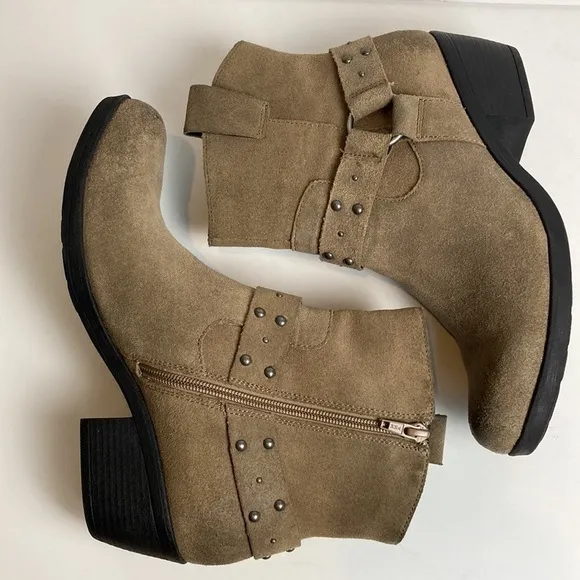 Korks by Kork-Ease Ankle Boots 8 Moto Cassandra Suede Leather Western Harness