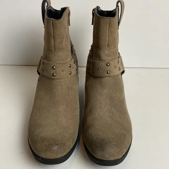 Korks by Kork-Ease Ankle Boots 8 Moto Cassandra Suede Leather Western Harness