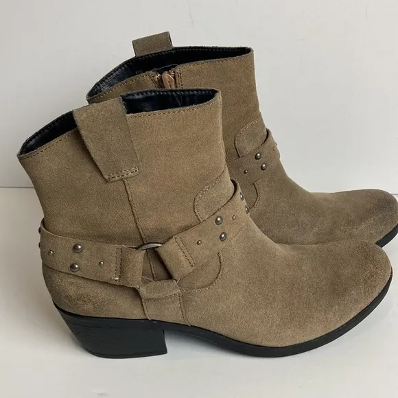 Korks by Kork-Ease Ankle Boots 8 Moto Cassandra Suede Leather Western Harness