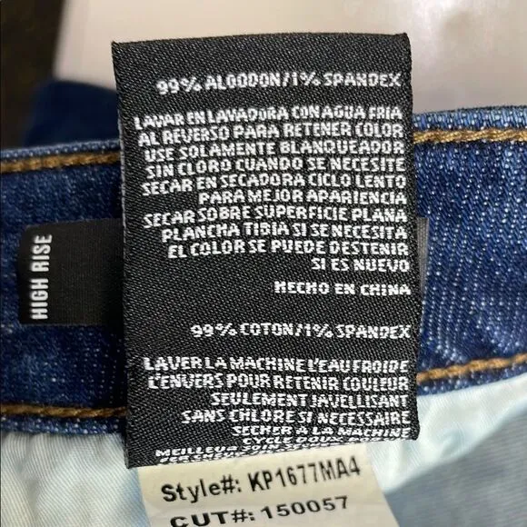 Kut Christine straight leg Blue Jeans with High-Rise Waist