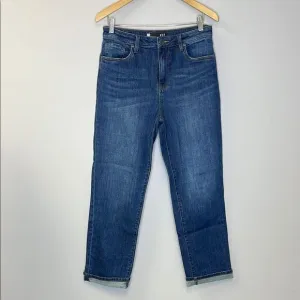 Kut Christine straight leg Blue Jeans with High-Rise Waist