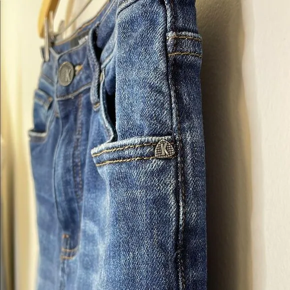 Kut Christine straight leg Blue Jeans with High-Rise Waist