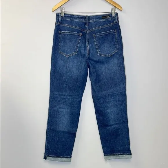 Kut Christine straight leg Blue Jeans with High-Rise Waist