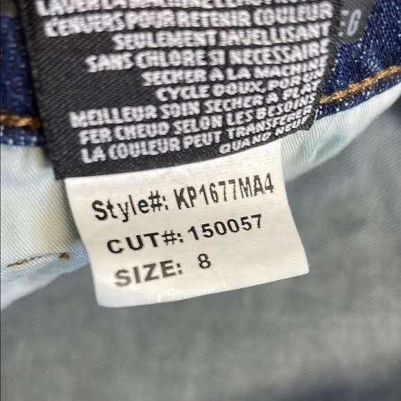 Kut Christine straight leg Blue Jeans with High-Rise Waist
