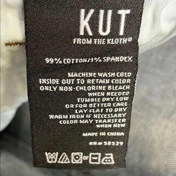 Kut Christine straight leg Blue Jeans with High-Rise Waist