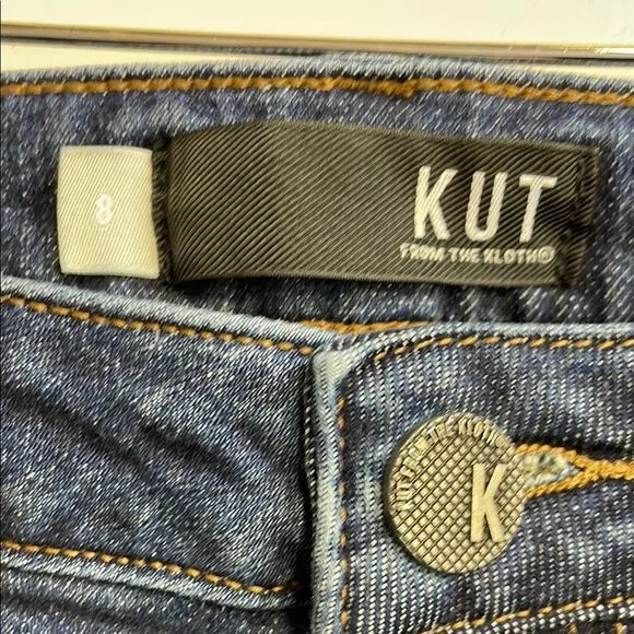 Kut Christine straight leg Blue Jeans with High-Rise Waist