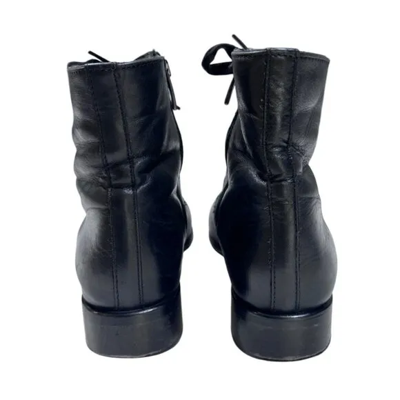 La Canadienne‎ lace up boots leather size 8.5 combat moto classic canadian made