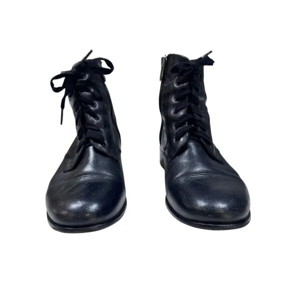 La Canadienne‎ lace up boots leather size 8.5 combat moto classic canadian made