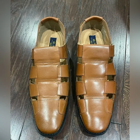 La Milano Italian Leather Open Weave Shoes Men Size 12