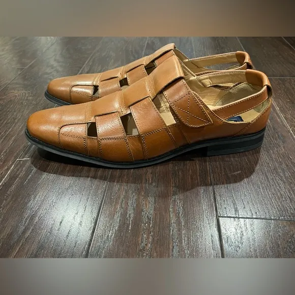 La Milano Italian Leather Open Weave Shoes Men Size 12