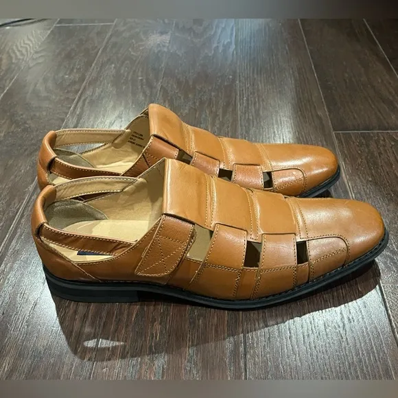 La Milano Italian Leather Open Weave Shoes Men Size 12