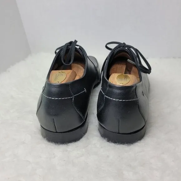 Lacoste James  Black Leather Oxford Men's Shoes Size 9.5