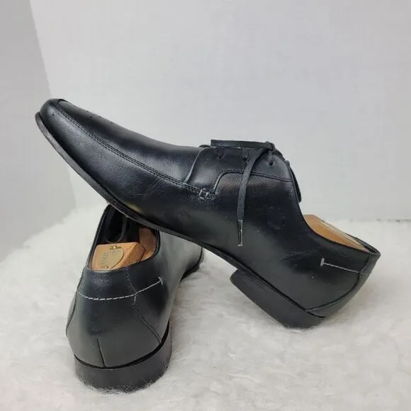 Lacoste James  Black Leather Oxford Men's Shoes Size 9.5