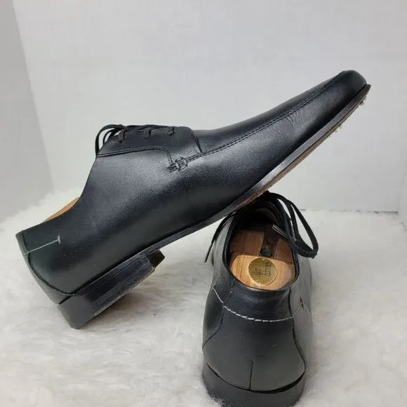Lacoste James  Black Leather Oxford Men's Shoes Size 9.5