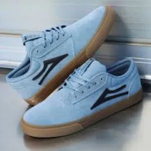 Lakai Limited Griffin Skate Shoes/Sneakers in Light Blue Suede and Brown
