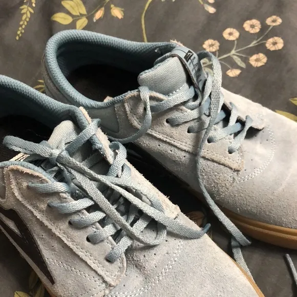 Lakai Limited Griffin Skate Shoes/Sneakers in Light Blue Suede and Brown