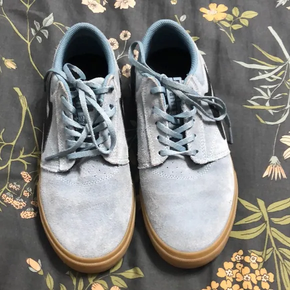 Lakai Limited Griffin Skate Shoes/Sneakers in Light Blue Suede and Brown