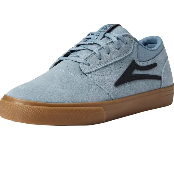 Lakai Limited Griffin Skate Shoes/Sneakers in Light Blue Suede and Brown