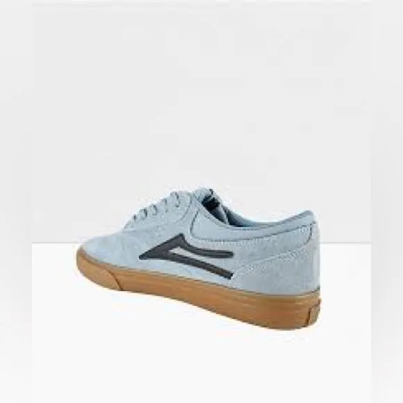 Lakai Limited Griffin Skate Shoes/Sneakers in Light Blue Suede and Brown