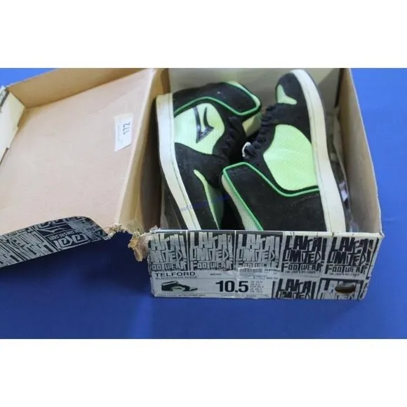 Lakai Telford Skate Skater Shoe Footwear Size 10.5 Black/Green #WFX0912 2000s