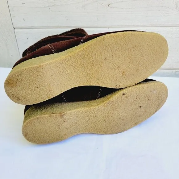Land's End Women's Brown Suede Mid Calf Fall Winter Boots - size 9.5 B