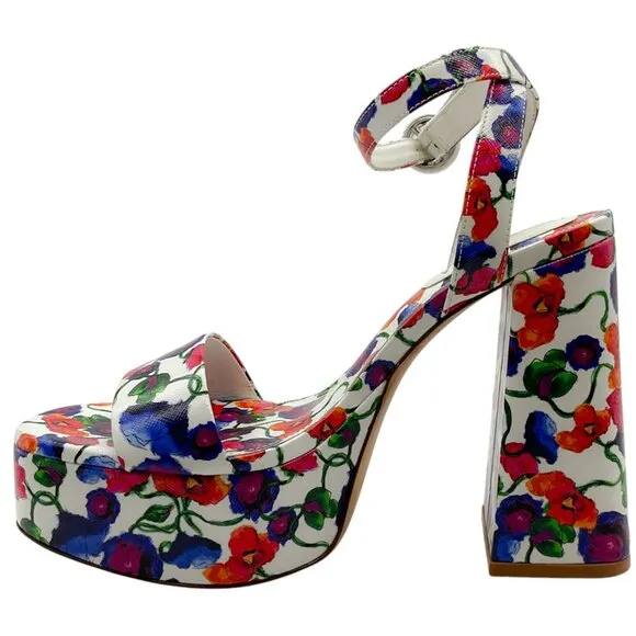 Larroude X Johnathan Cohen Multi Floral Platform Sandals