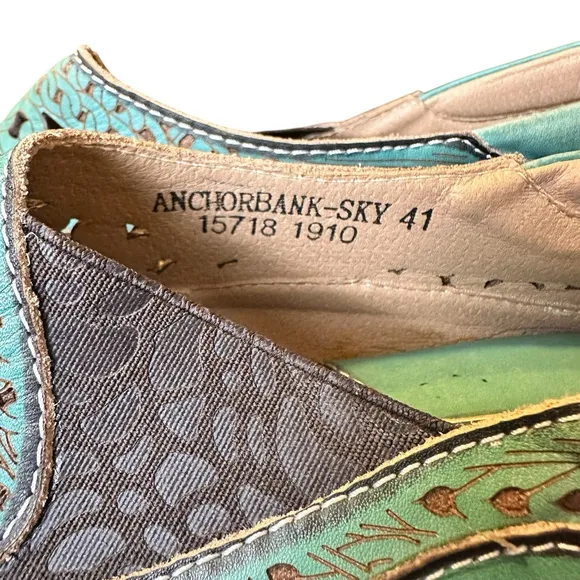 L’Artiste By Spring Step Anchorbank Sky Blue NWOT Slip On Clog Shoes Boho Sz 41