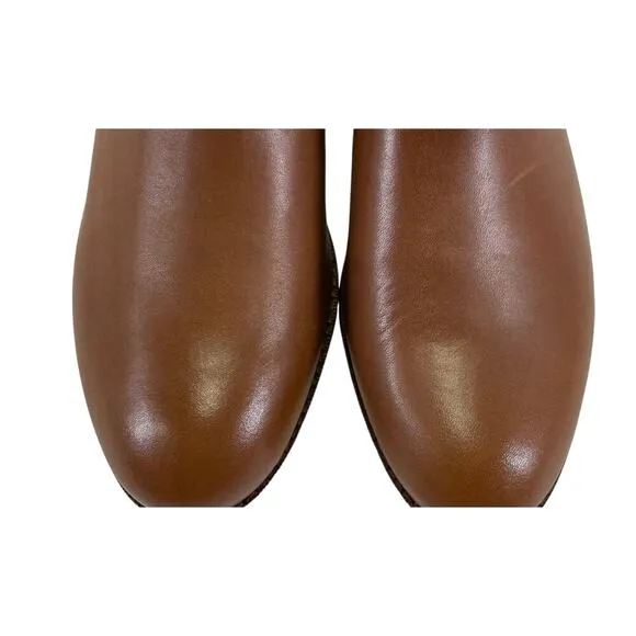 Lauren Ralph Lauren Saddle Brown Leather Ankle Boots – Size 8.5